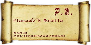 Plancsák Metella névjegykártya